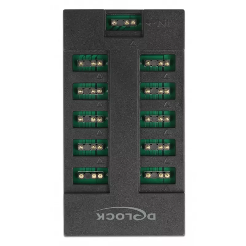 Delock - koncentrator oświetlenia LED RGB - 10 portów - Czarny (64128)