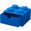 Szufladka na biurko LEGO 4, Pudełko do przechowywania niebieskie, wypustki