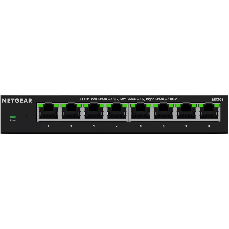 NETGEAR MS308 Niezarządzalny przełącznik 2.5G Ethernet (100/1000/2500) Czarny