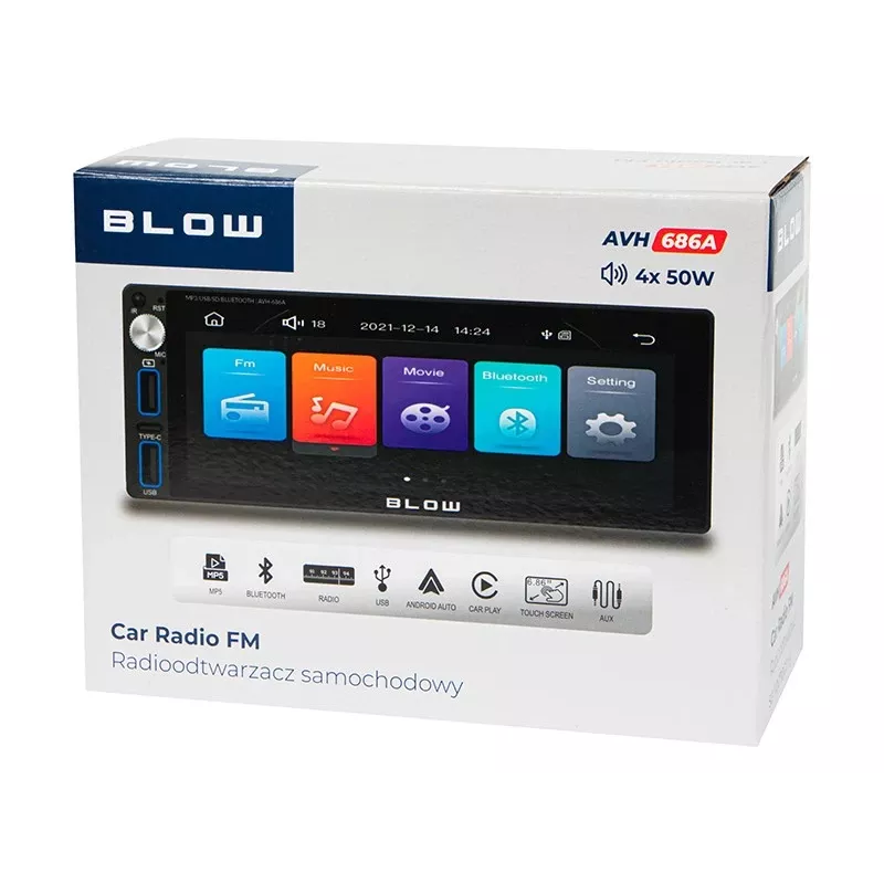 Radio samochodowe AVH-686A 1DIN 7 cali RDS MP3/USB/micro SD/BLUETOOTH