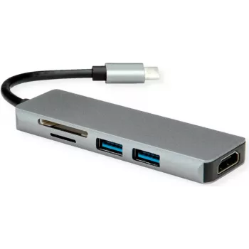 Stacja dokująca ROLINE Typ C HDMI 2x USB3.2 Gen1 A SD/MicroSD - cyfrowy/dane (12.02.1019)