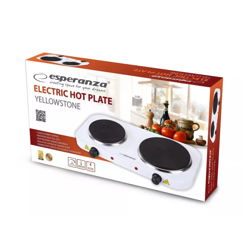 Esperanza EKH014W Kuchenka elektryczna 2 strefy Biała