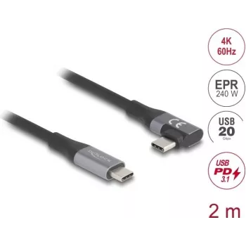 Kabel USB DeLOCK 81132 2 m USB-C czarny 20 Gbit/s
