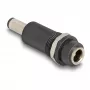 Adapter DELOCK DC 5.5 x 2.1 mm (żeński) na DC 5.5 x 2.5 mm (męski), czarny