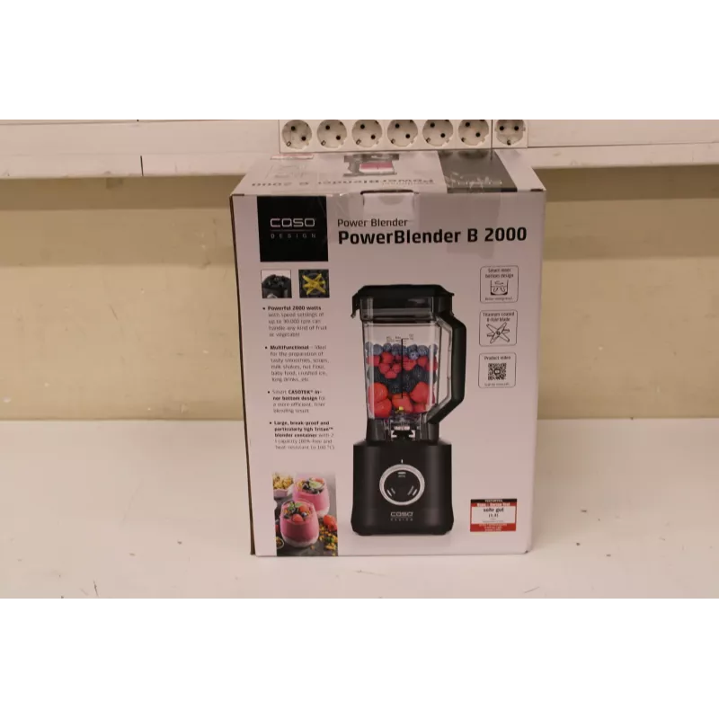 WYPRZEDAŻ. Caso B 2000 Power Blender, Moc 2000 W, Czarny | Caso Power Blender | B 2000 | Blat | 2000 W | Materiał dzbanka Tritan | Pojemność dzbanka 2 L | Kruszenie lodu | Czarny | USZKODZONY