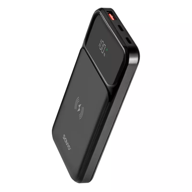 Power bank Savio BA-09 litowo-polimerowy (LiPo) 37 mAh Ładowanie bezprzewodowe Czarny