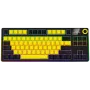 LORGAR KBP70TKLW, Bezprzewodowa mechaniczna klawiatura gamingowa TKL Pro, czarno-żółta, układ EN