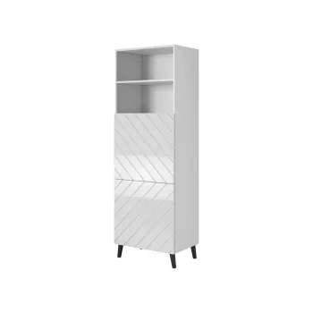 Szafka ABETO 60x40x176.5 cm biały/biały połysk