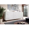 MARMO 3D komoda 200x45x80,5 cm biały matowy/marble biały