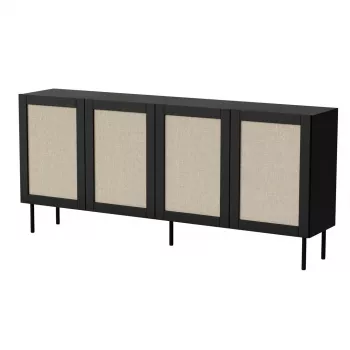 JUTA 4D komoda 4D 200x39,5x90 czarny + linol calabria
