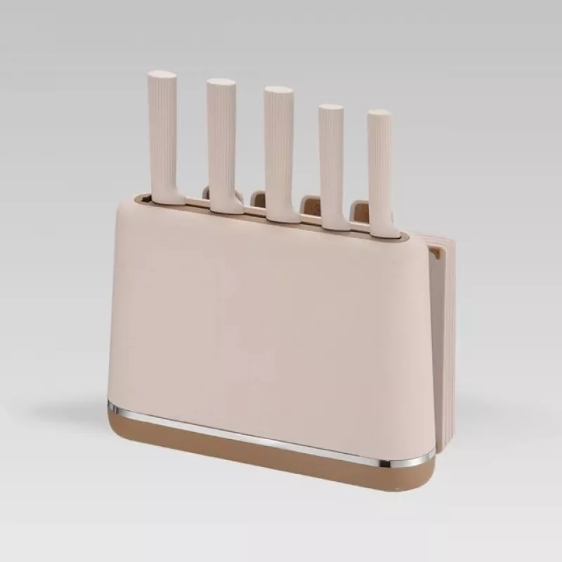 Maestro MR-1412-BEIGE zestaw noży z blokiem + zestaw desek do krojenia Beżowy