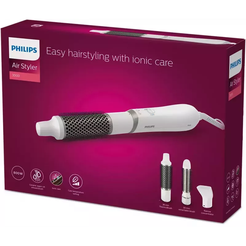 Philips 3000 series BHA303/00 narzędzie do stylizacji włosów Ciepła szczotka do włosów Ciepła biel 800 W 1.8 m