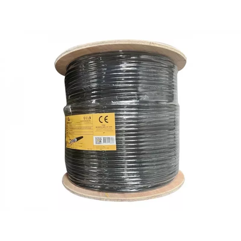 Kabel zewnętrzny Gembird CAT6 UTP LAN, drut, 305 m, czarny