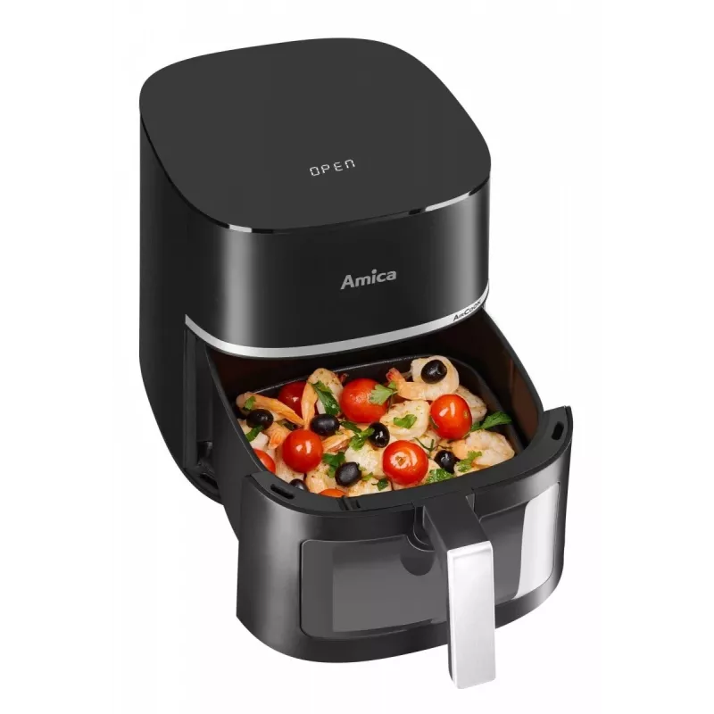 Frytkownica beztłuszczowa AMICA AFM 6020 — pojemność 7 l, 1800 W, regulowana temperatura i minutnik