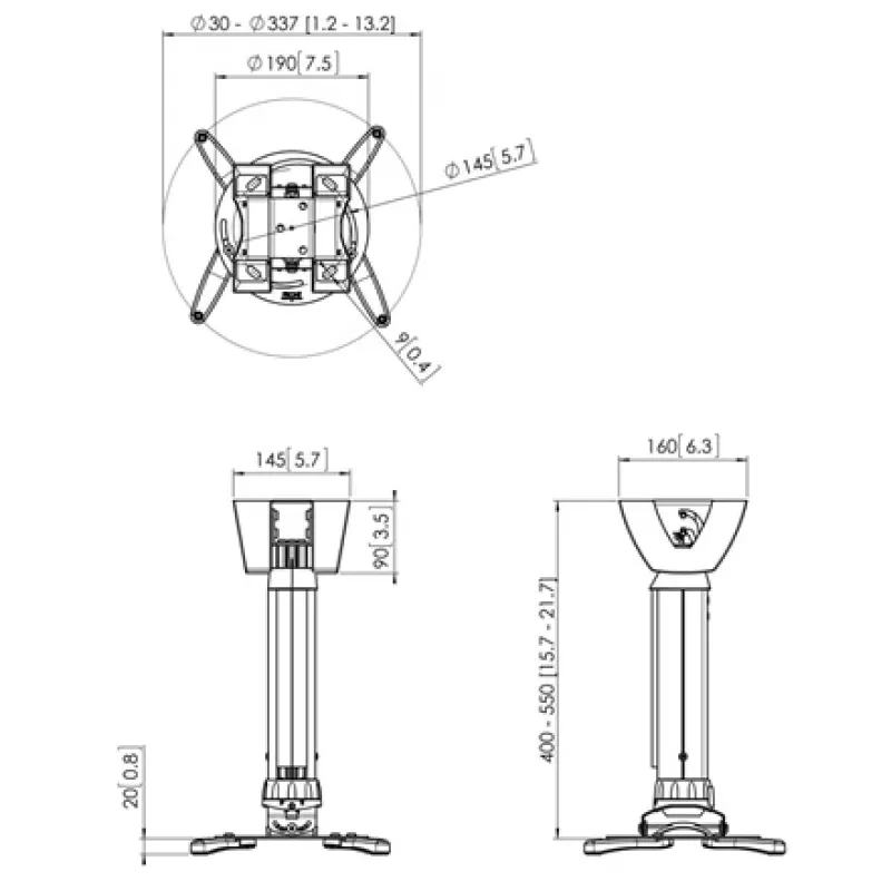 Uchwyt sufitowy do projektora Vogel's PPC1540W