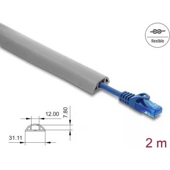 Osłona kablowa DELOCK 20766 szara PVC 1 szt.