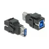 Moduł Keystone DeLOCK 86395 Płaski Czarny USB A