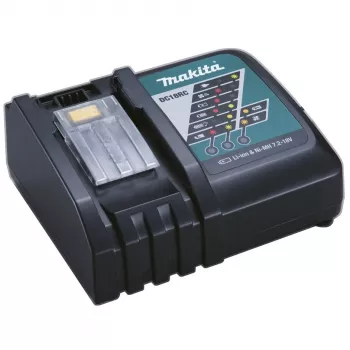 Ładowarka Makita DC18RC - 1 x ładowanie akumulatora - do Makita DCS553, DGA514, DGA901, DHP453, DHP482, DHS630, DLW140, DLX3179, DML815, LXT DBN500 (DC18RC)