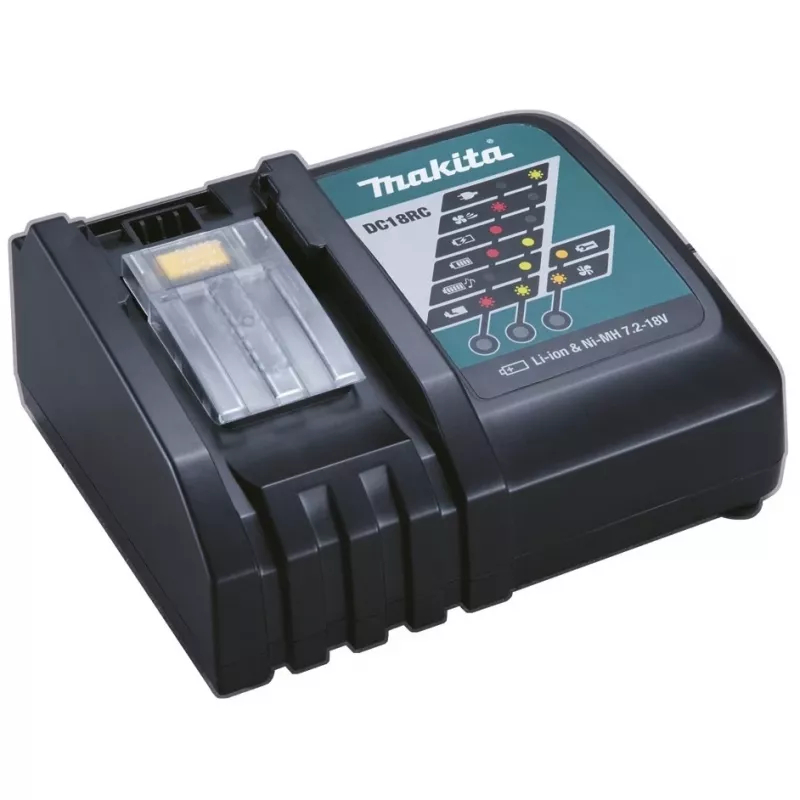 Ładowarka Makita DC18RC - 1 x ładowanie akumulatora - do Makita DCS553, DGA514, DGA901, DHP453, DHP482, DHS630, DLW140, DLX3179, DML815, LXT DBN500 (DC18RC)