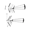 Antena DVB-T zewnętrzna/wewnętrzna LIBOX LB2000 ze wzmacniaczem 69 dB, podwójną polaryzacją, 174–790 MHz, aluminium/czarna