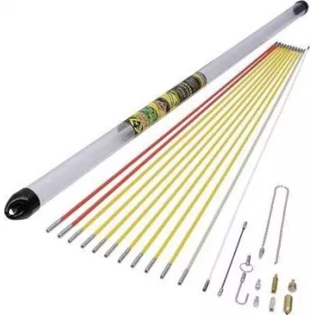 Pręty do przeciągania kabli c.k tools MightyRod PRO T5422 zestaw 12 m — zestaw prętów z włókna szklanego do montażu w kanałach i rurach