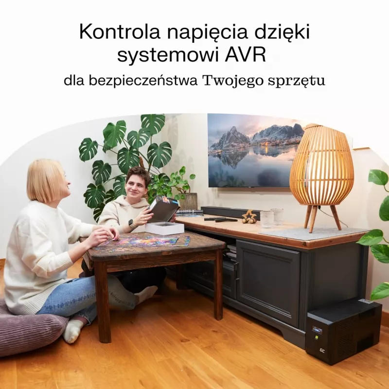 Zasilacz awaryjny UPS Line-Interactive 2 kVA 1200 W, zielony Cell, 4 gniazda AC, USB, 12 V 9 Ah VRLA (tower)