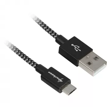 Kabel USB A–B Sharkoon 3,0 m z oplotem aluminiowym