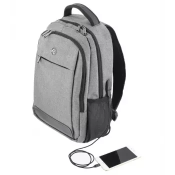 Plecak na laptopa Tellur Companion 15.6 cala z portem USB, szary