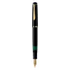 Pelikan M200, Czarny, Złoty, Zintegrowany system napełniania, Żywica, Złoty, Stalówka Italic, Złoty, Stal nierdzewna