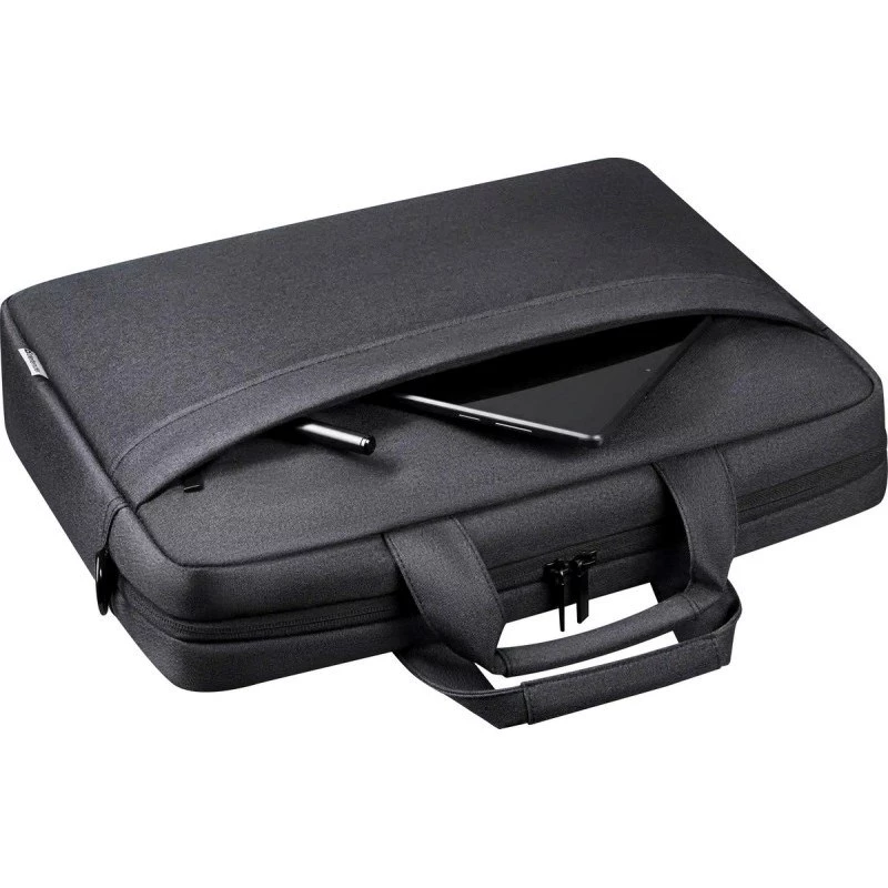 Torba na laptopa DEFENDER FIRM 26123 do laptopów 15,6 cala, poliuretan, czarna, toploader, odpinany pasek na ramię