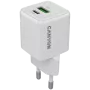 Ładowarka Canyon Charger CU20AC GaN 20W PD, 2-porty (USB-A/USB-C) biała detal (CNS-CUW20AC)