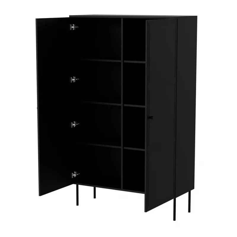 Szafka do przechowywania Cama Meble PALAZZO BIS 100x39x166 matowa czerń, wolnostojąca przy ścianie