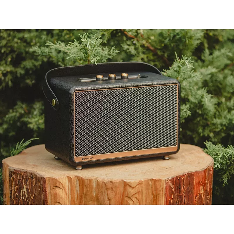 Przenośny głośnik stereo TRACER M45 Czarny — Bluetooth 5.0, 45 W RMS, radio FM, wbudowany mikrofon, zasilany bateriami