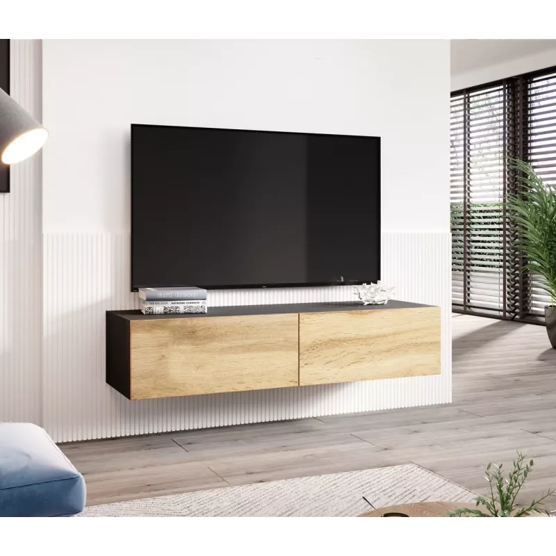 Cama TV stand VIGO 140 30/140/40 Czarny/wotan oak