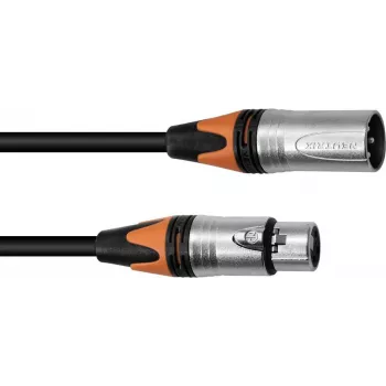 Kabel XLR PSSO 3-pin, 3 m, czarny, złącza Neutrik