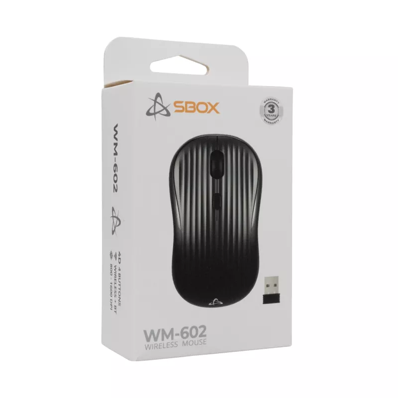 Mysz SBOX WM-602 Czarna Bezprzewodowa