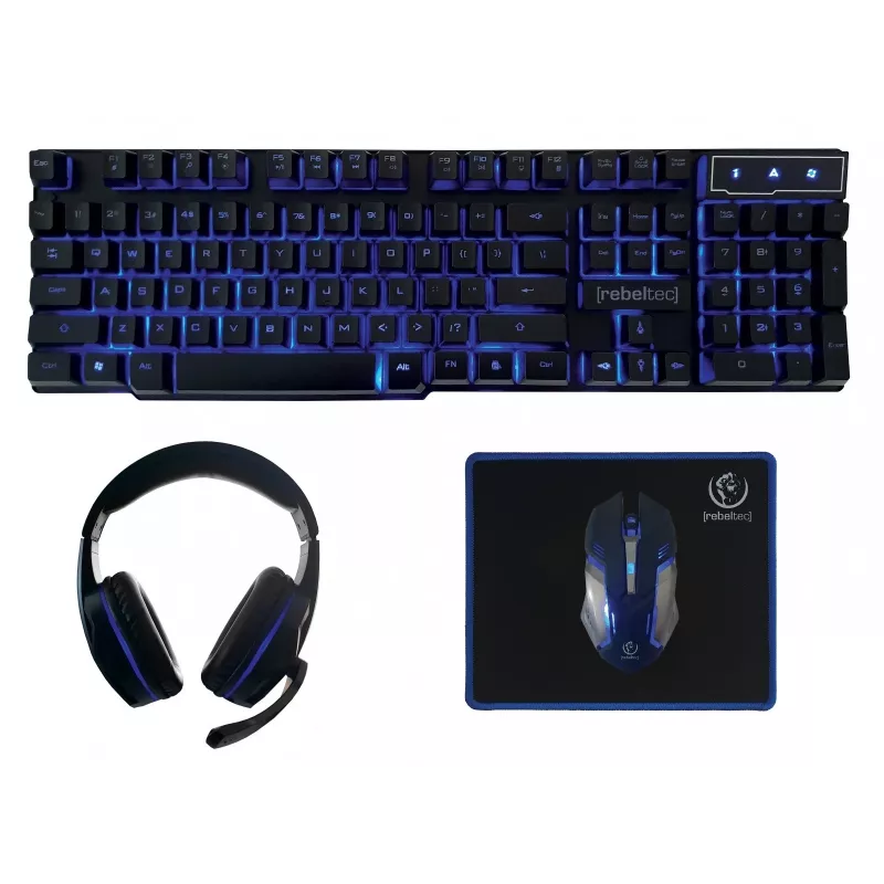 Klawiatura z myszą Rebeltec SHERMAN Gaming USB QZERTY angielska czarna