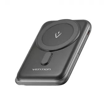Power bank Vention 10000mAh Magnetic Wireless 20W, 1×USB-C, ładowanie bezprzewodowe, czarny