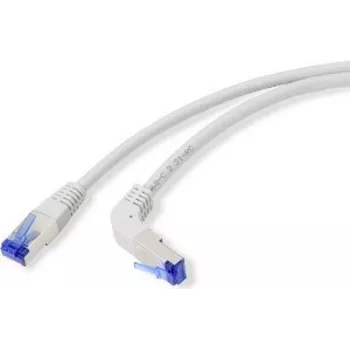 Renkforce Kabel połączeniowy RJ45 RJ45 CAT 6a S/FTP 10,00 m szary 90° w dół skierowany w dół (RF-4892538)