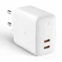Wall charger Aukey PA-B4 2x USB biały GaN – compact USB power adapter with dual USB ports