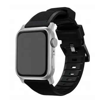 Pasek do zegarka Nomad Rugged Strap czarny Connectoor srebrny do 42/44/45/49 mm