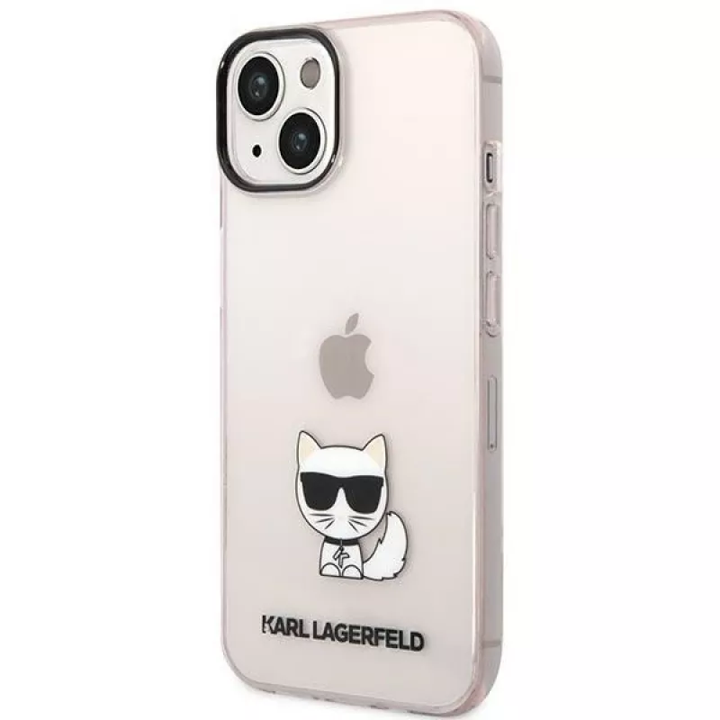 Karl Lagerfeld KLHCP14MCTRI Iphone 14 Plus / 15 Plus 6.7 Hardcase różowy / różowy przezroczysty etui z kotką Choupette