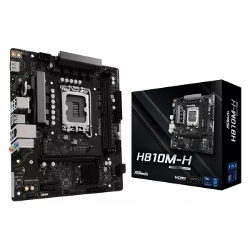 Płyta główna Micro ATX ASRock H810M-H — Intel H810, LGA 1851 (Socket V1), 2x DIMM DDR5, do 128 GB, M.2 i SATA III