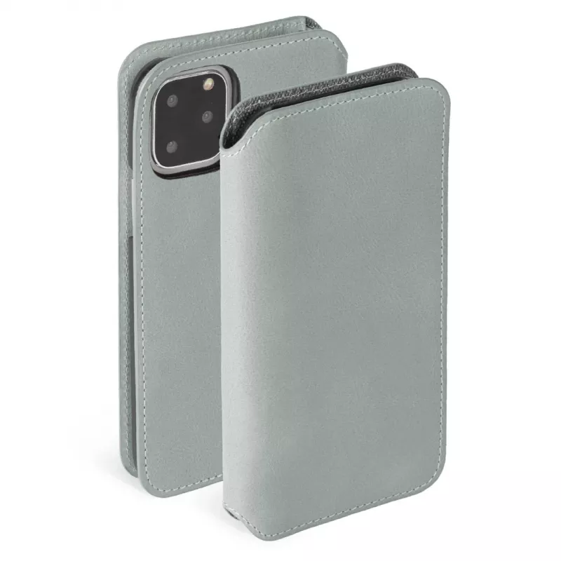 Portfel na telefon Krusell Sunne dla Apple iPhone 11 Pro — vintage szary, etui typu folio z kieszenią na karty