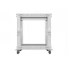 Otwarta szafa rack 19 cali LANBERG 12U, regulowana głębokość 600–1100 mm, szara