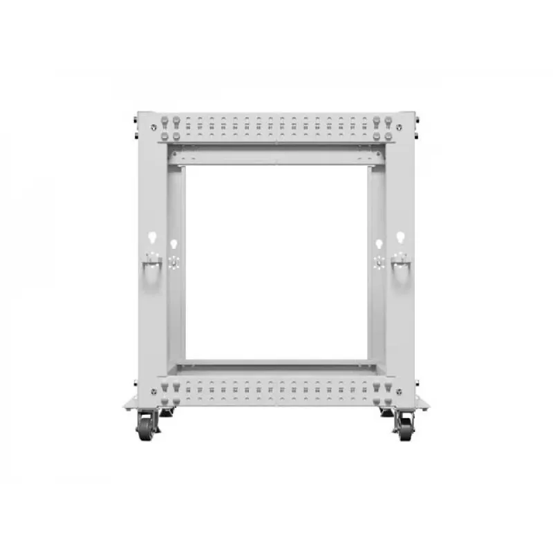 Otwarta szafa rack 19 cali LANBERG 12U, regulowana głębokość 600–1100 mm, szara