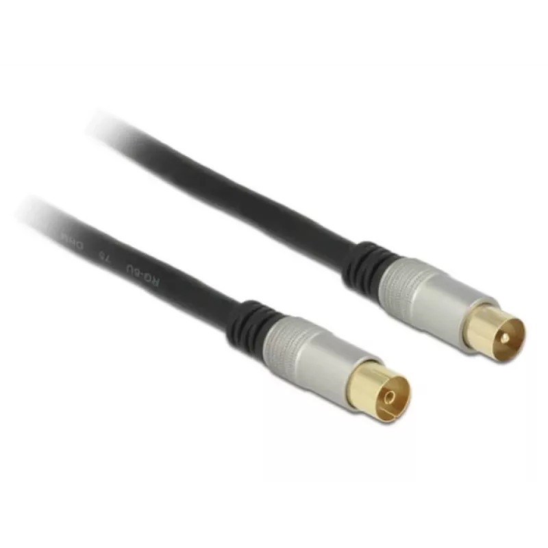 Kabel koncentryczny RG-6/U DeLOCK 88946 2m IEC Czarny