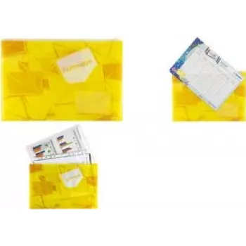 Skoroszyt Herma Postmappe Zipper A4 PP żółty format XL na dokumenty A4
