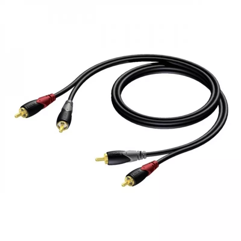 Kabel audio Procab 2x RCA/Cinch męski, długość 1 m (model 1KPCL079)