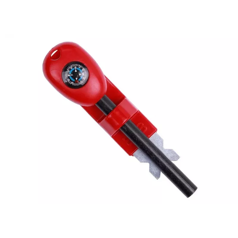 Kompas survivalowy BCB CN340 — kompaktowy kompas z tarczą świecącą, plastikowa rączka, 110 mm, 47 g, czerwony
